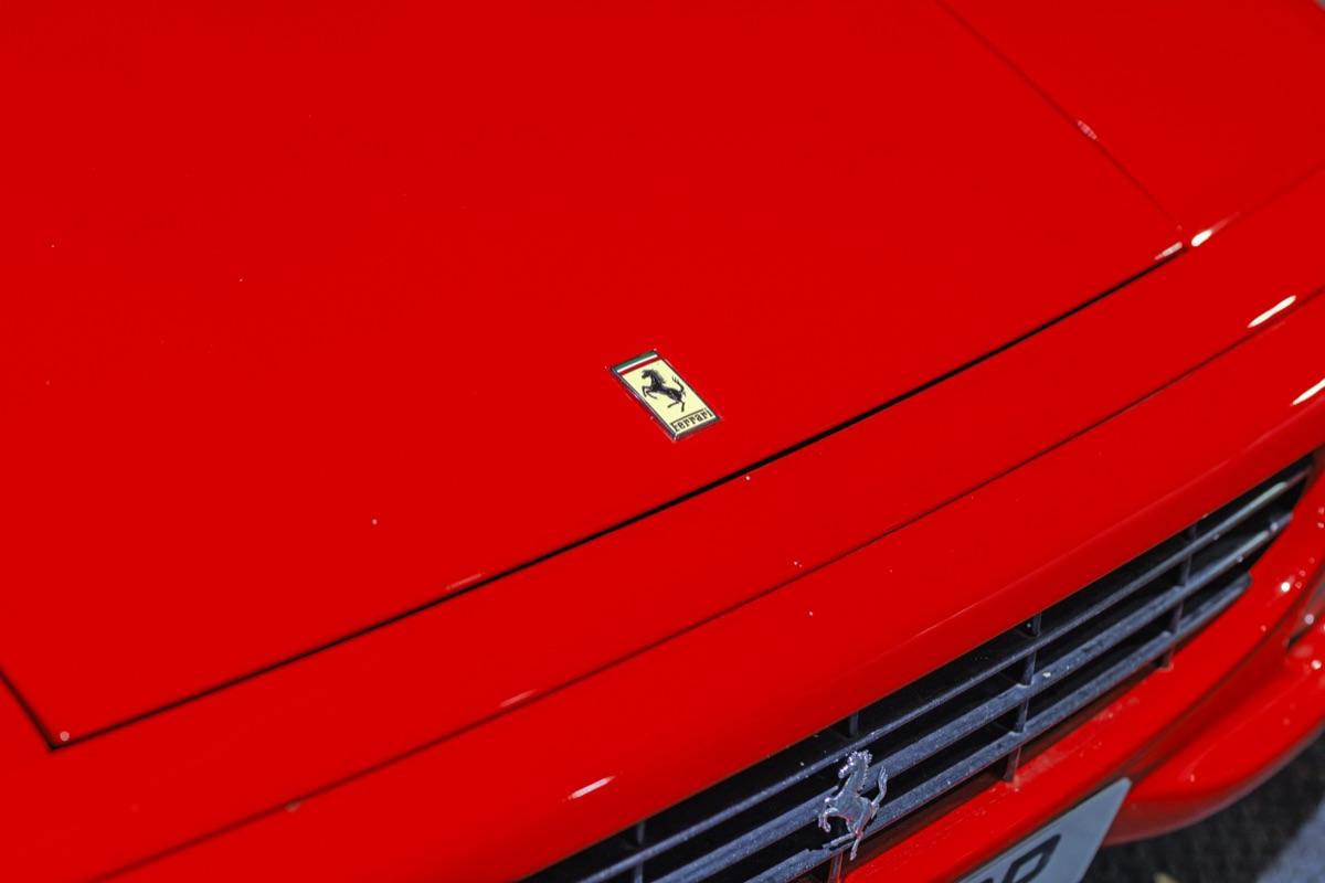 Ferrari prancing horse badge close-up
