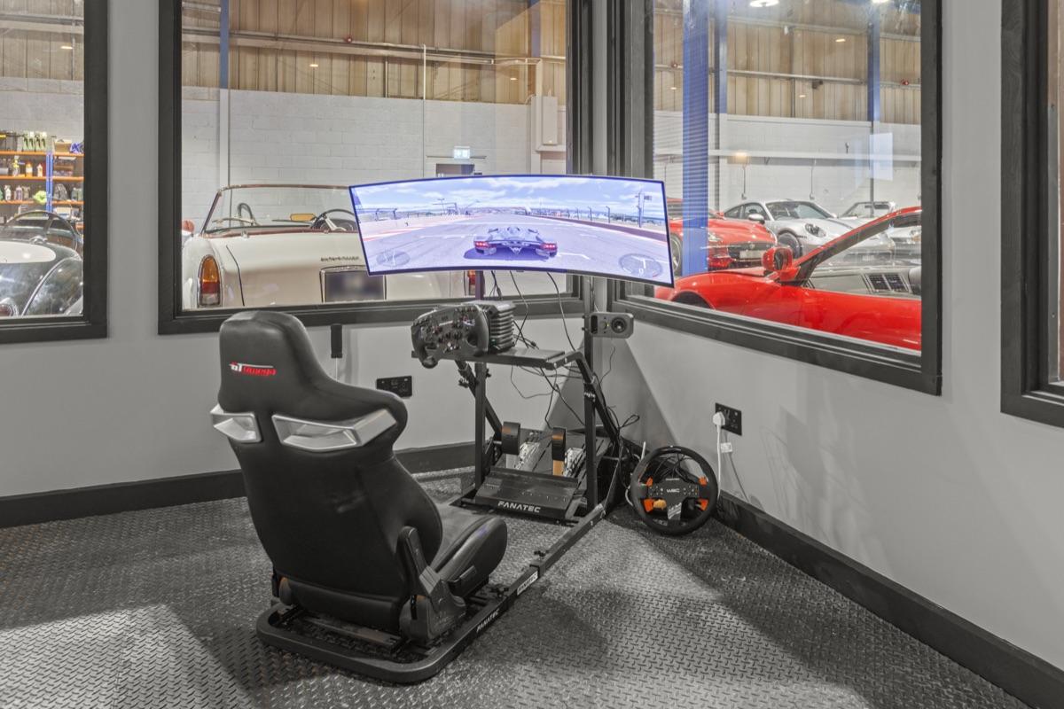 Racing simulator in the client entertainment area
