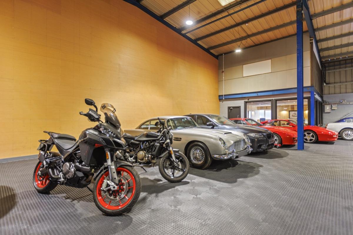 Motorcycles stored securely in dedicated bays at Secure Car Storage